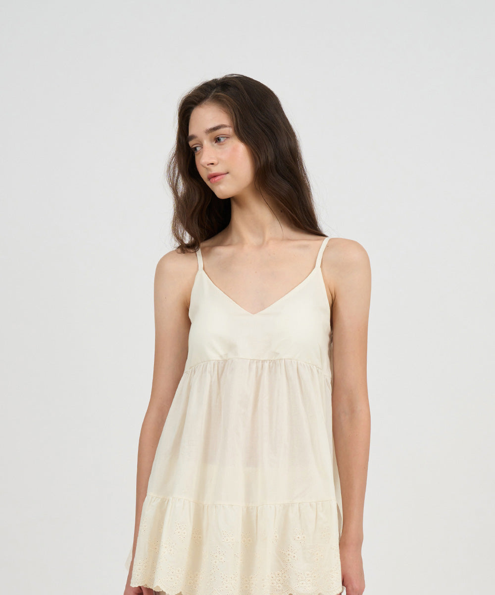 Airy Sleeveless Top Cream