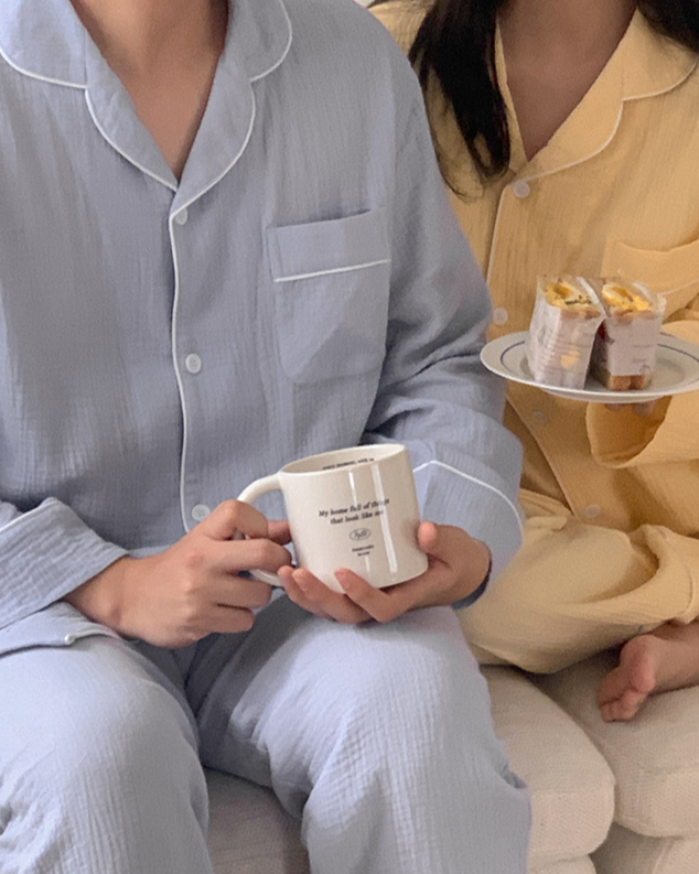 Cloud Days Cotton PJ Set - Light blue