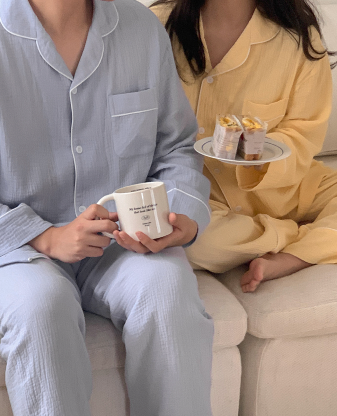 Cloud Days Cotton PJ Set - Yellow