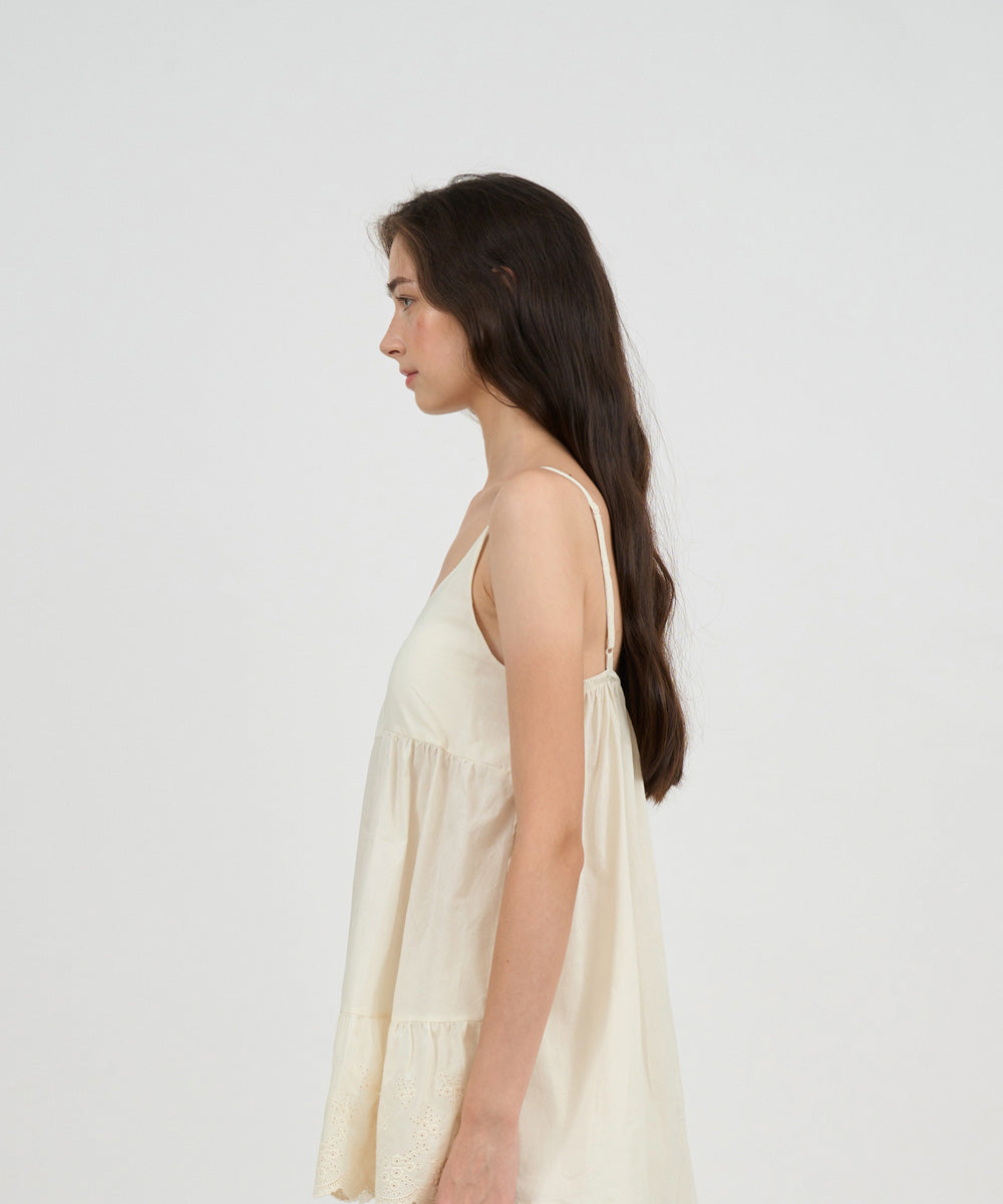 Airy Sleeveless Top Cream
