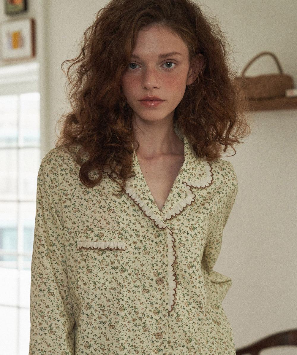 Delia Long Sleeve PJ Set Cream