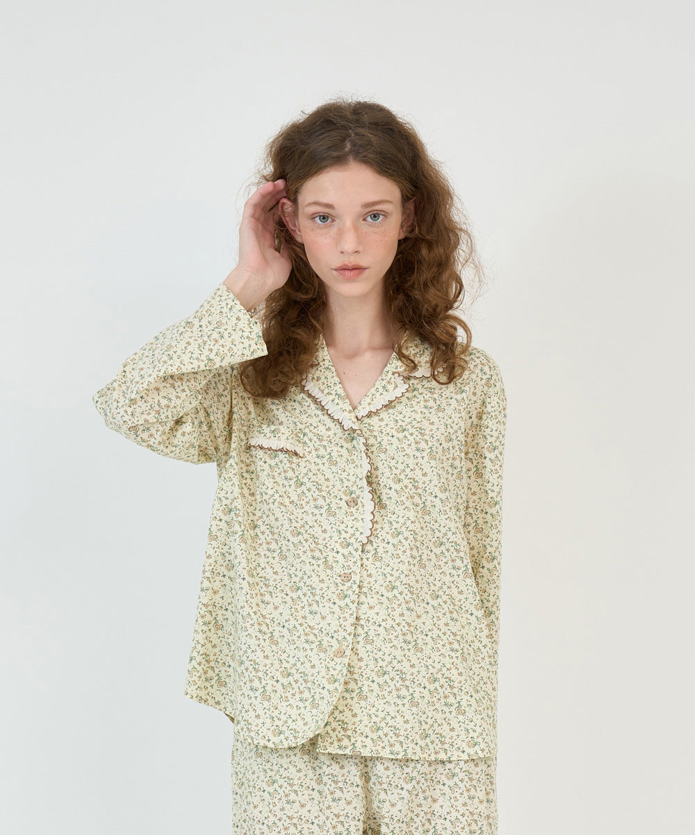 Delia Long Sleeve PJ Set Cream
