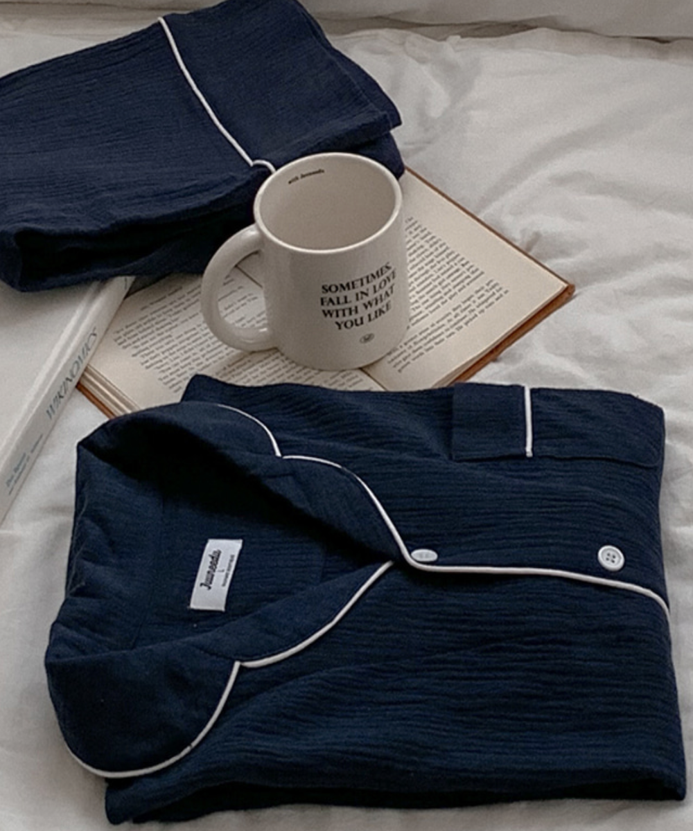 Cloud Days Cotton PJ Set - Navy