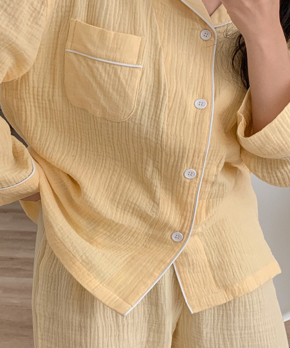 Cloud Days Cotton PJ Set  - Yellow
