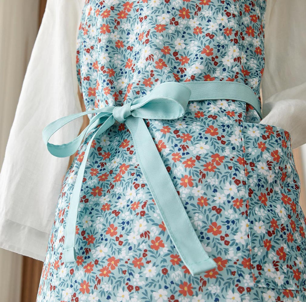 Mint Floral Waterproof Apron