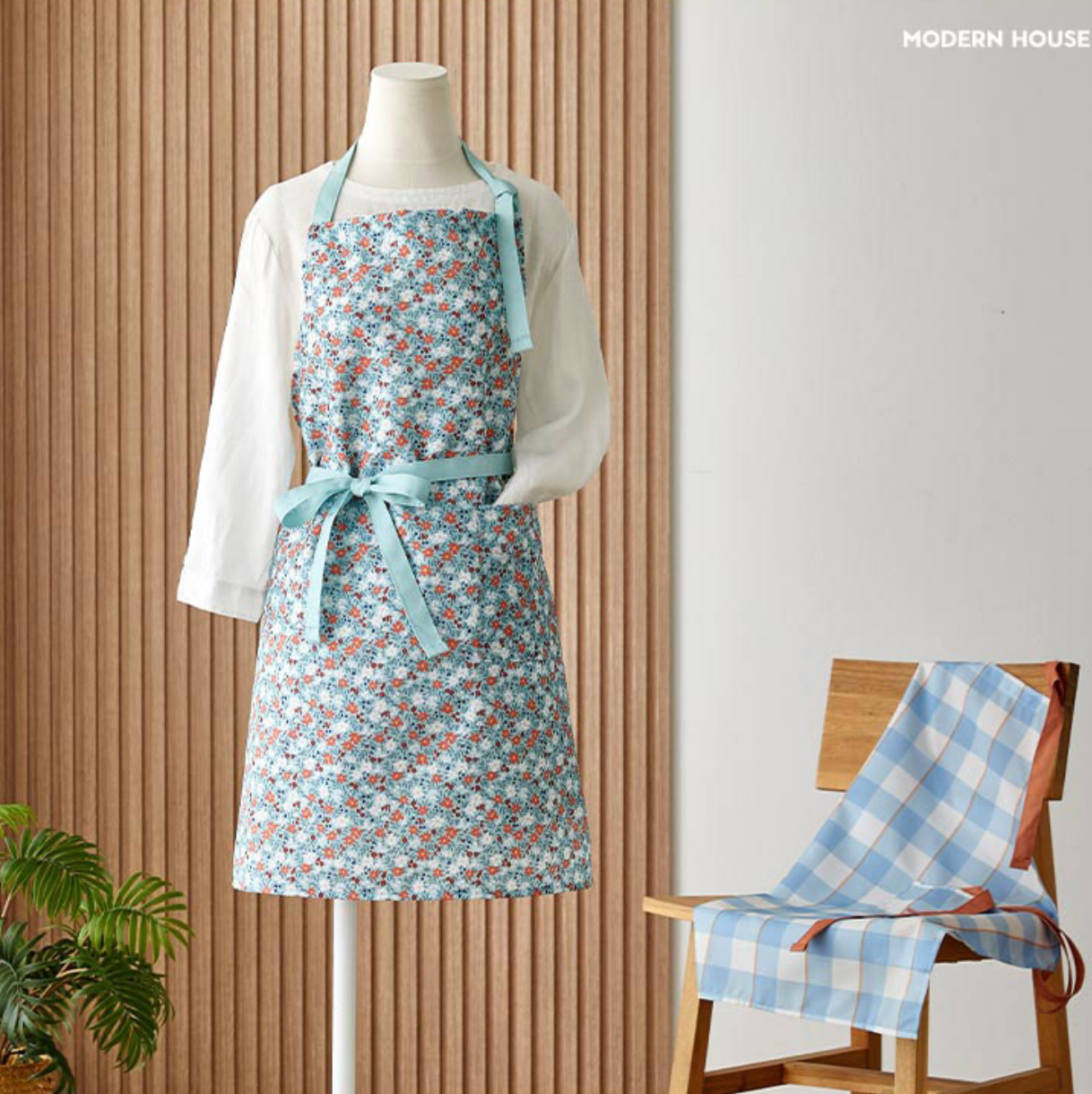 Mint Floral Waterproof Apron