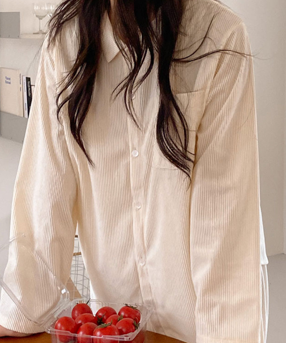 Casual Pastel Ribbed PJ Set - Ivory